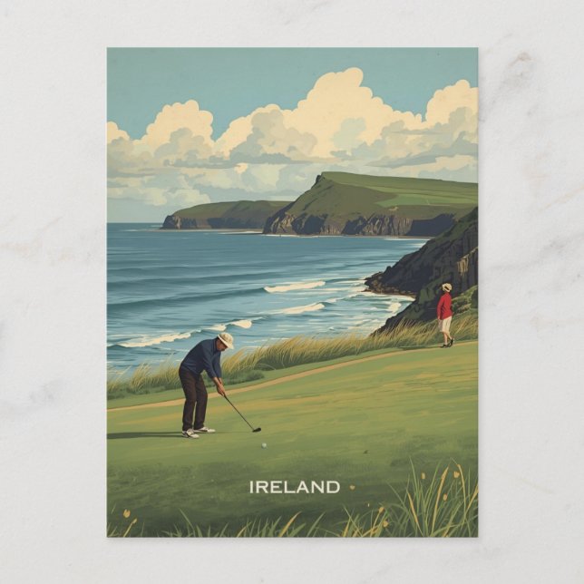 Cartão Postal Golfe na Irlanda (Frente)