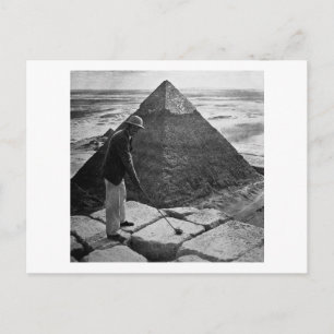 Cartão Postal Golfe na Pirâmide Preto e Branco