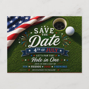 Cartão Postal Golfe no Dia da Independência de 4 de Julho para g