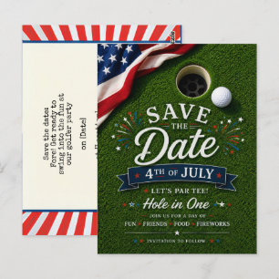 Cartão Postal Golfe no Dia da Independência de 4 de Julho para g