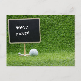 Cartão Postal Golfe, nos mudamos para uma nova casa com um cartã