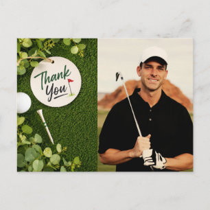 Cartão Postal Golfe Obrigado Crie seu próprio foto golfista