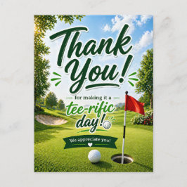 Cartão Postal Golfe Obrigado por um dia incrível