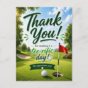 Cartão Postal Golfe Obrigado por um dia incrível