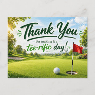 Cartão Postal Golfe Obrigado por um dia incrível