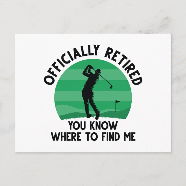 Cartão Postal Golfe Oficialmente Aposentado (Frente)