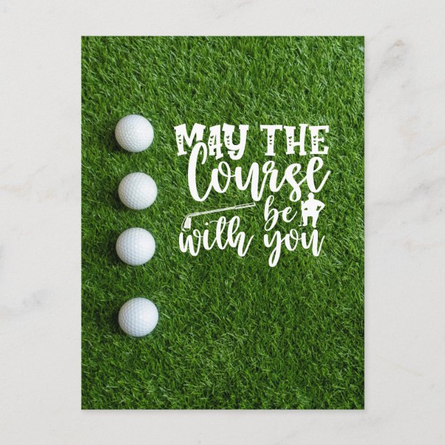 Cartão Postal Golfe Que o campo esteja com você  (Frente)