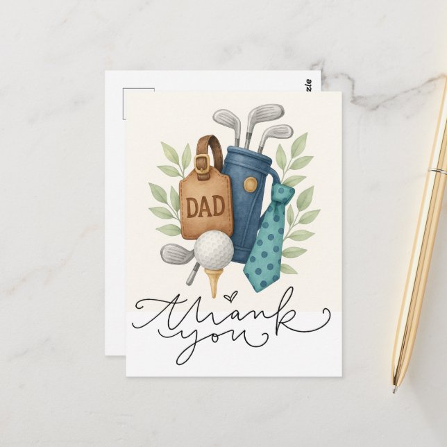 Cartão Postal Golfe temido para Pai (Frente/Verso In Situ)