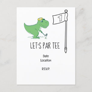 Cartão Postal Golfe Vamos Par tee Aniversário de 1 ano Golfe de 