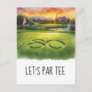 Cartão Postal Golfe Vamos Par-Tee Festa de 80 Anos
