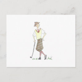 Cartão Postal Golfer Postcard