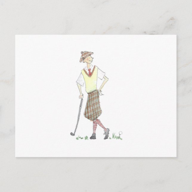 Cartão Postal Golfer Postcard (Frente)