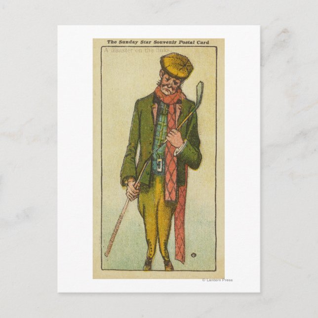 Cartão Postal Golfer que teve um desastre nos links (Frente)