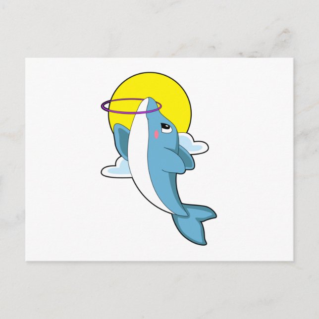 Cartão Postal Golfinho com pneus de condicionamento físico (Frente)