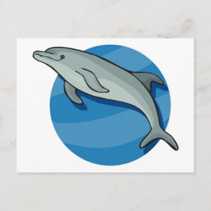 Cartão Postal Golfinho em Azul