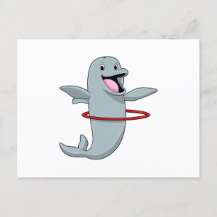 Cartão Postal Golfinho em Endurance, com pneus de Malhação.p