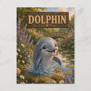 Cartão Postal Golfinho Livro de Histórias de Bebê Nursery Animal