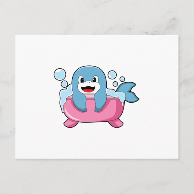 Cartão Postal Golfinho na Banheira (Frente)