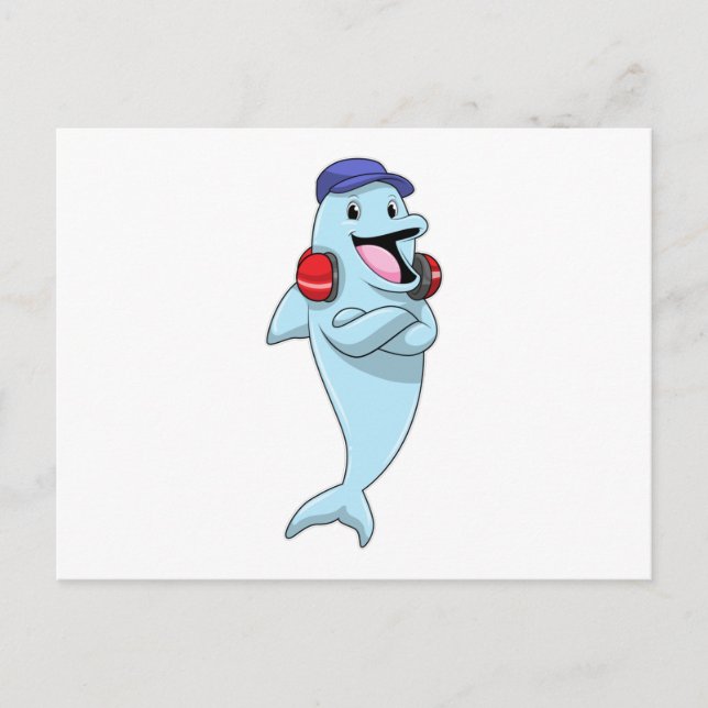 Cartão Postal Golfinho na Ouça Música (Frente)