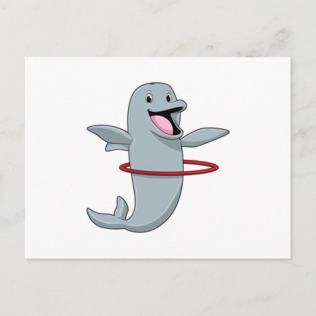 Cartão Postal Golfinho no treinamento de resistência com pneus d (Frente)