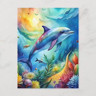 Cartão Postal Golfinho Pintado