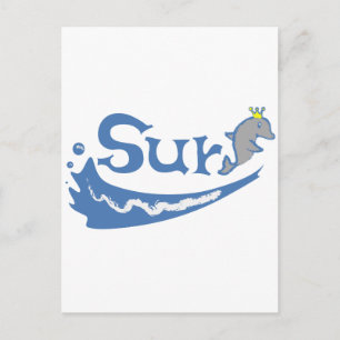 Cartão Postal Golfinho surf