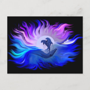 Cartão Postal Golfinhos na Lua