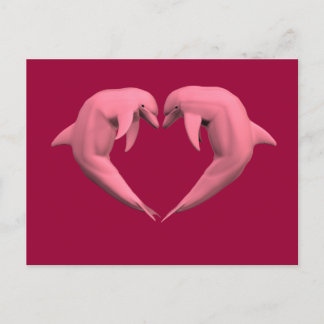 Cartão Postal Golfinhos Rosa