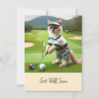 Golfista está jogando golfe para os amantes de gat