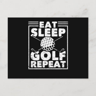 Cartão Postal Golfista Jogador Golfista Divertido Esporte Comer