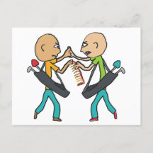 Golfistas Baldes Argumentando Sobre Um Pente