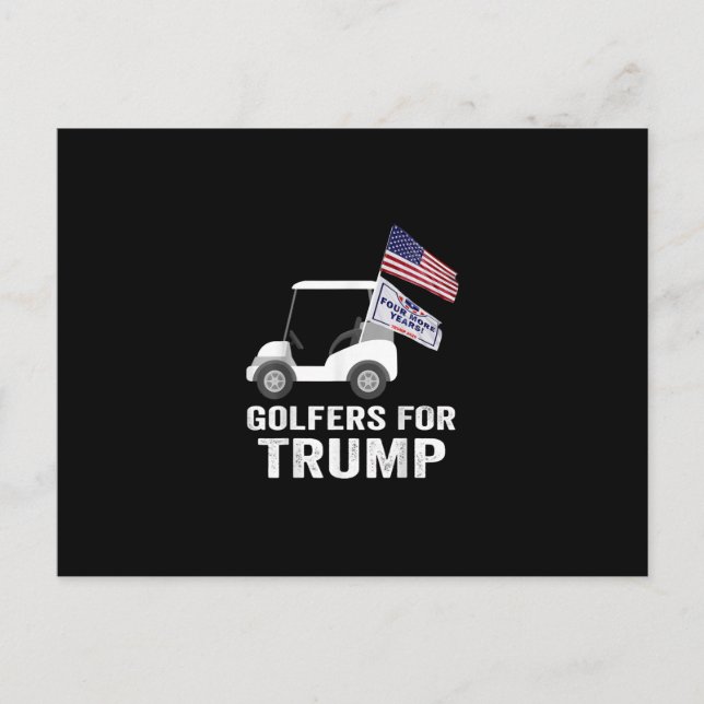 Cartão Postal Golfistas Para Trump 2020 Apoiadores De Trump Golf (Frente)