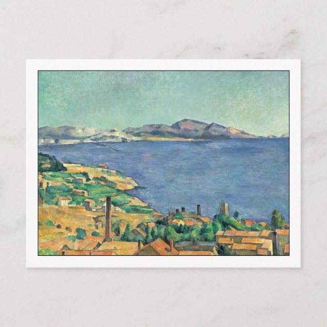 Cartão Postal Golfo de Marselha por Paul Cezanne (Frente)