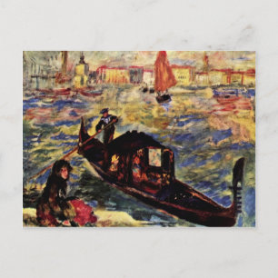 Cartão Postal Gondola No Grande Canal, Veneza Por Pierre-Augus