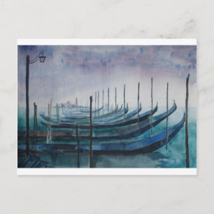 Cartão Postal Gondolas de Veneza