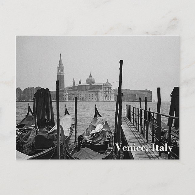 Cartão Postal Gondolas em Veneza (Frente)