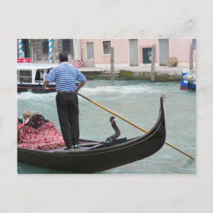 Cartão Postal Gondolas no canal de Veneza
