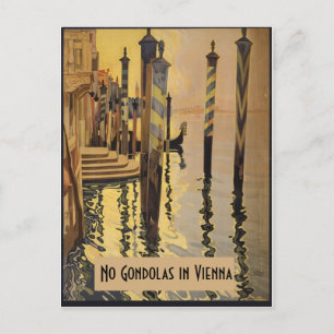 Cartão Postal Gondolas Viena Vintage Veneza