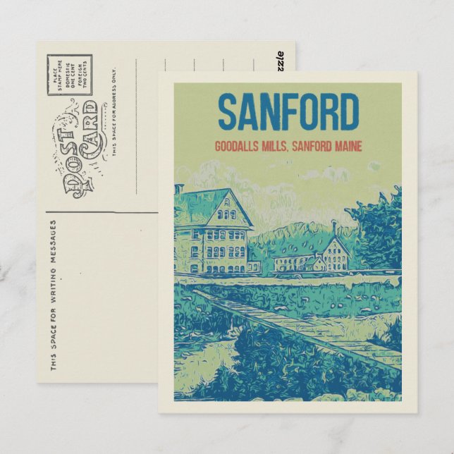 Cartão Postal Goodalls Mills Sanford Maine EUA (Frente/Verso)