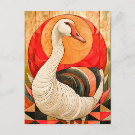 Cartão Postal Goose Totem – Protective Art Deco Spirit