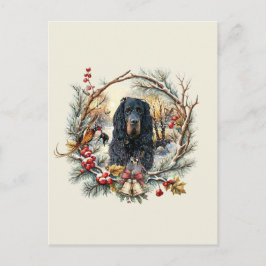 Cartão Postal Gordon Setter Alegria de Natal – Arte Canina Sazon