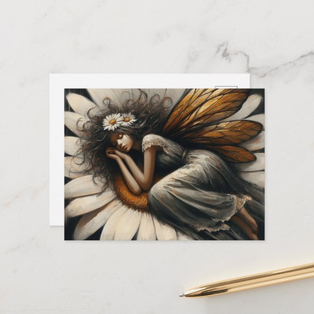 Cartão Postal Gorgee Fada dormindo em uma flor (Frente/Verso In Situ)