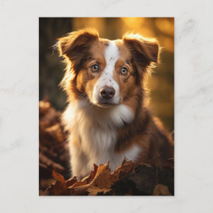 Cartão Postal Gorgeous Autumn Austrailian Shepherd