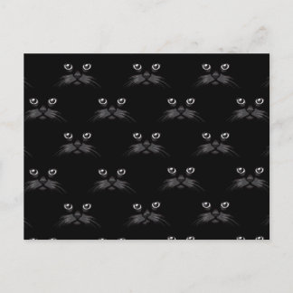 Cartão Postal Gorgeous Retro Black Cat Feline Pattern