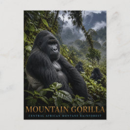 Cartão Postal Gorila da Montanha Animais da Floresta Tropical