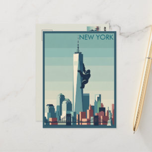 Cartão Postal Gorila de Nova York Temático WPA