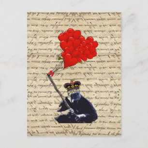 Cartão Postal Gorila e balões cardíacos