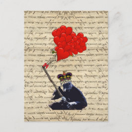 Cartão Postal Gorila e balões cardíacos