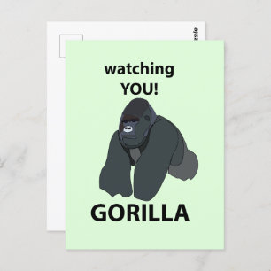 Cartão Postal Gorilla A Ver-Te Gorilla Engraçado