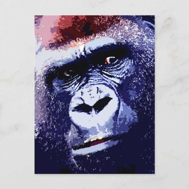 Cartão Postal Gorilla Face Pop Art (Frente)